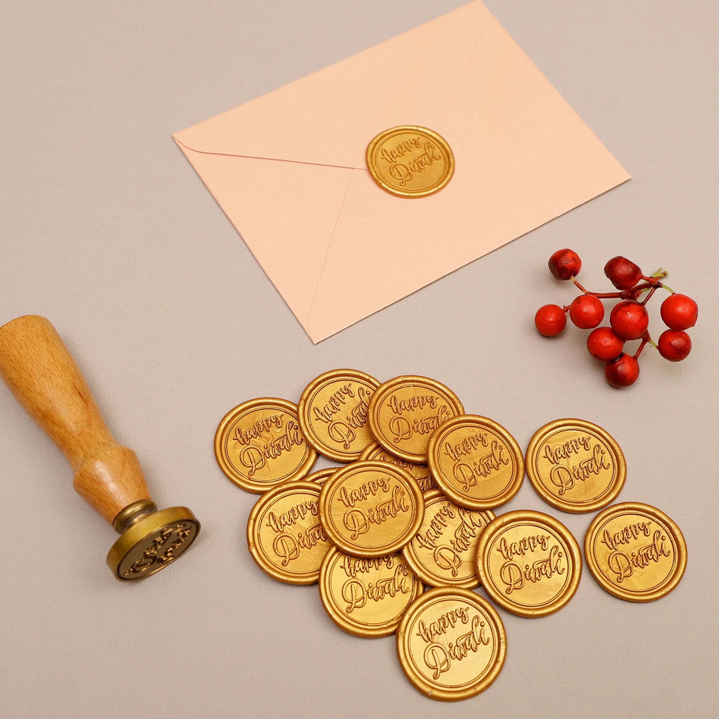 Happy Diwali - Gold Wax Seal