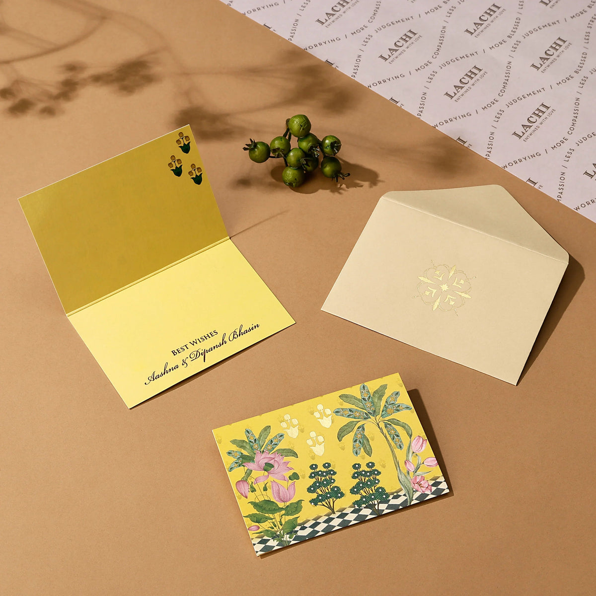 Ganesha Court - Fold Card (Yellow)