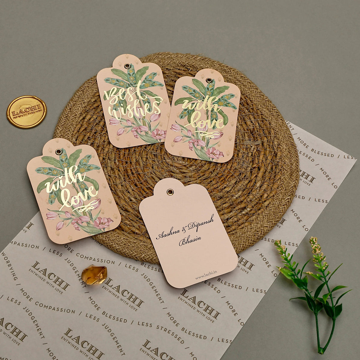 Ganesha Court - Gift Tag (Peach)