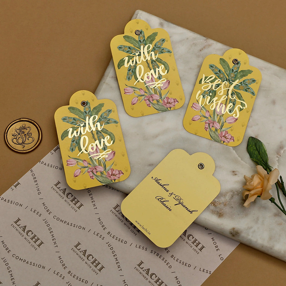 Ganesha Court- Gift Tag (Yellow)