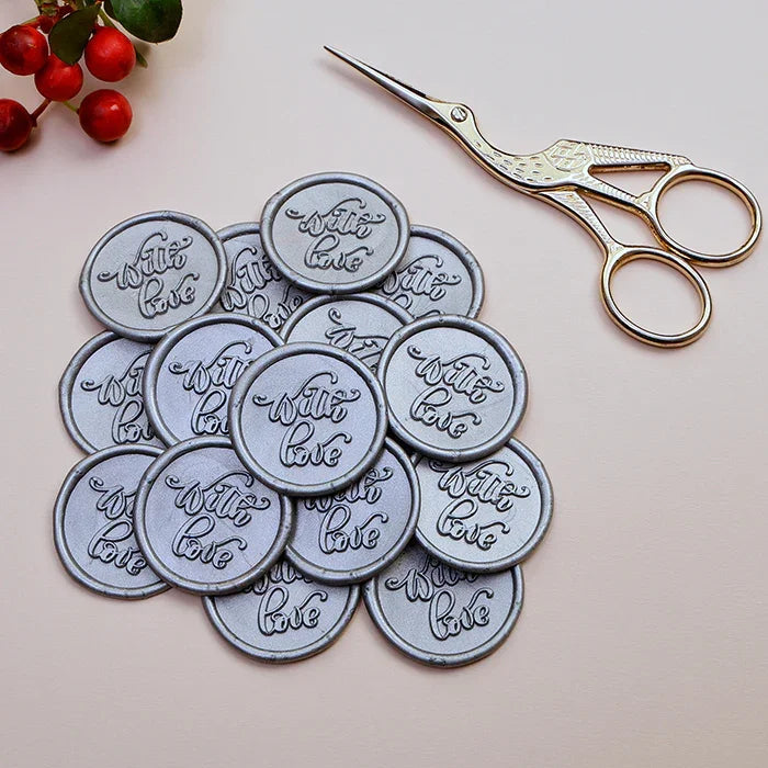 With Love - Metallic Grey Wax Seal