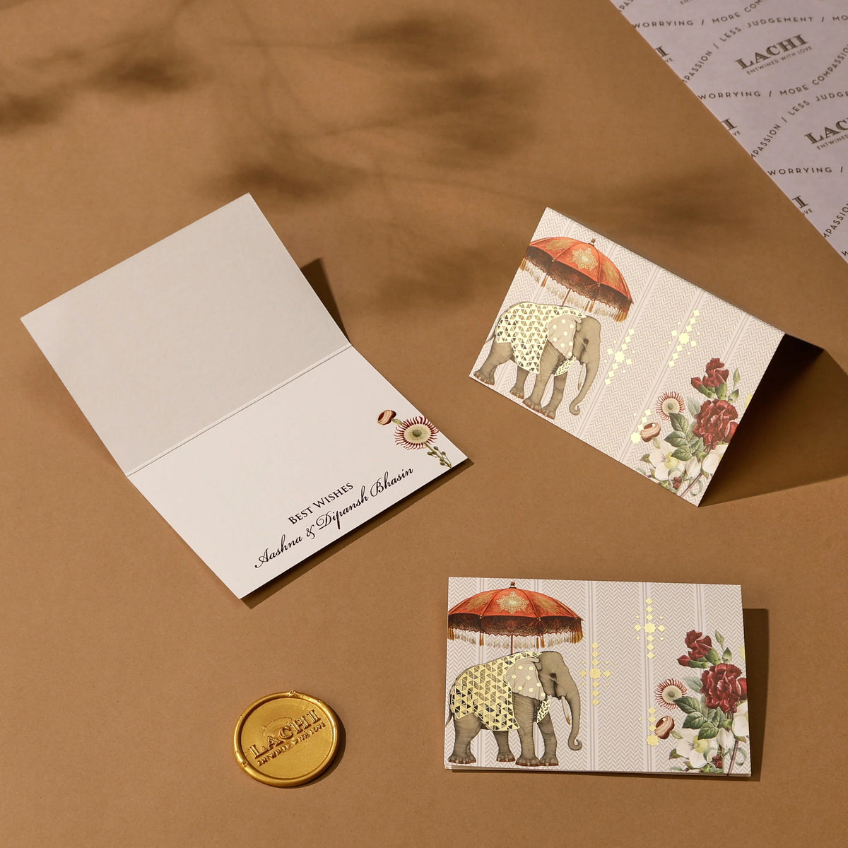 Gajraj Pavilion - Fold Card (Beige)