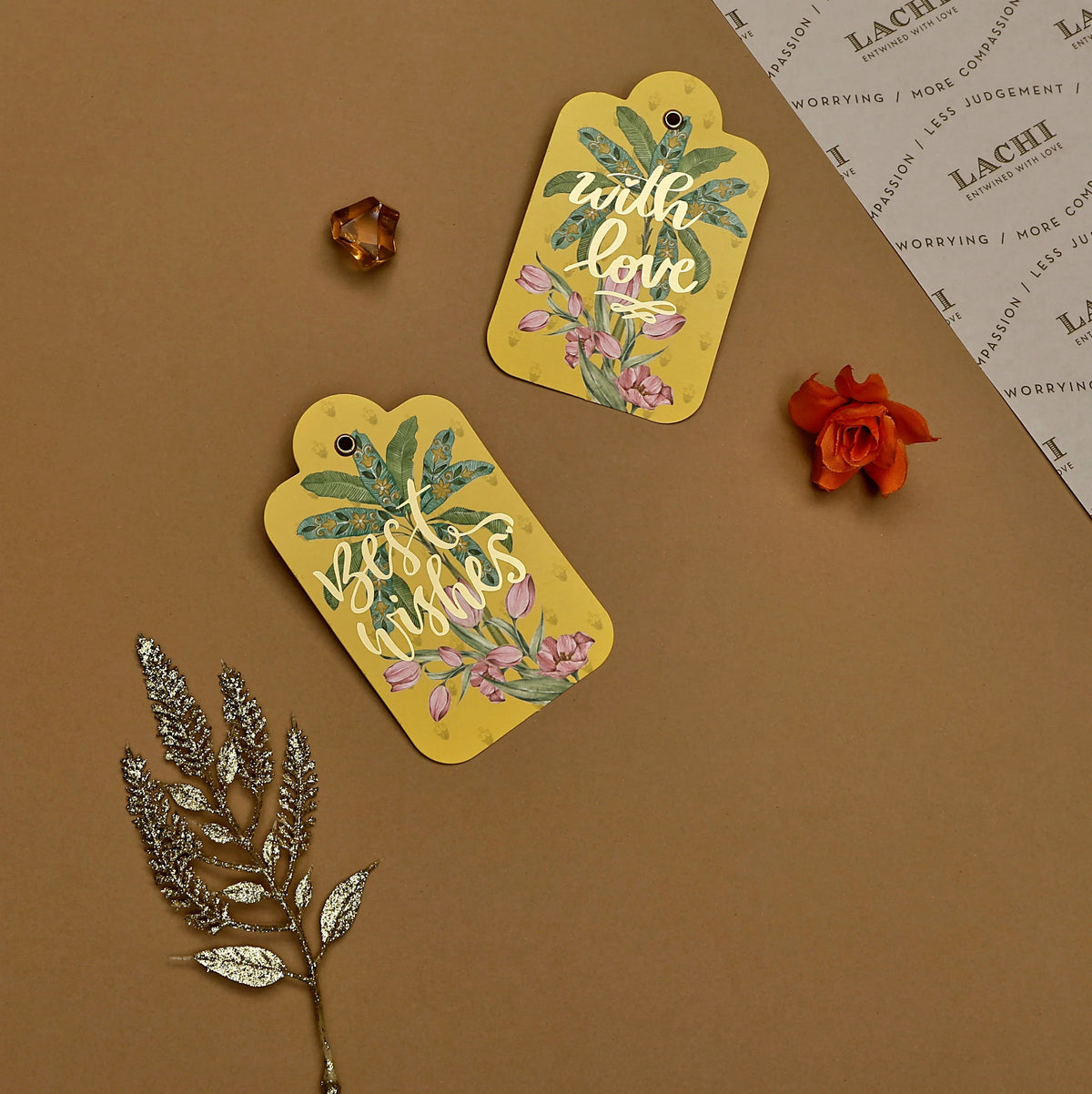 Ganesha Court- Gift Tag (Yellow)