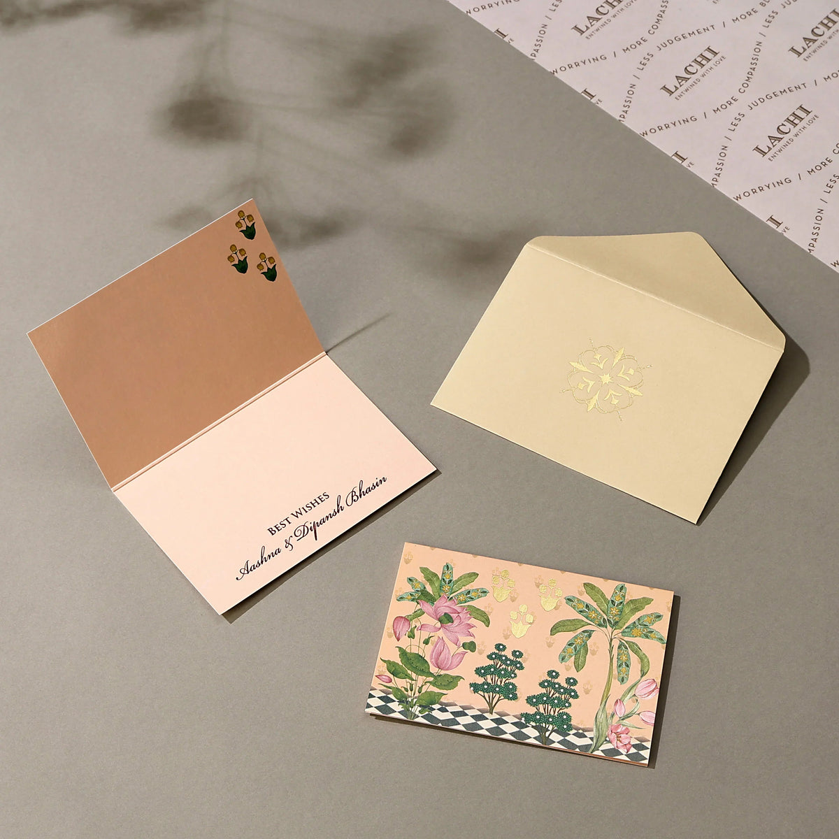 Ganesha Court - Fold Card (Peach)