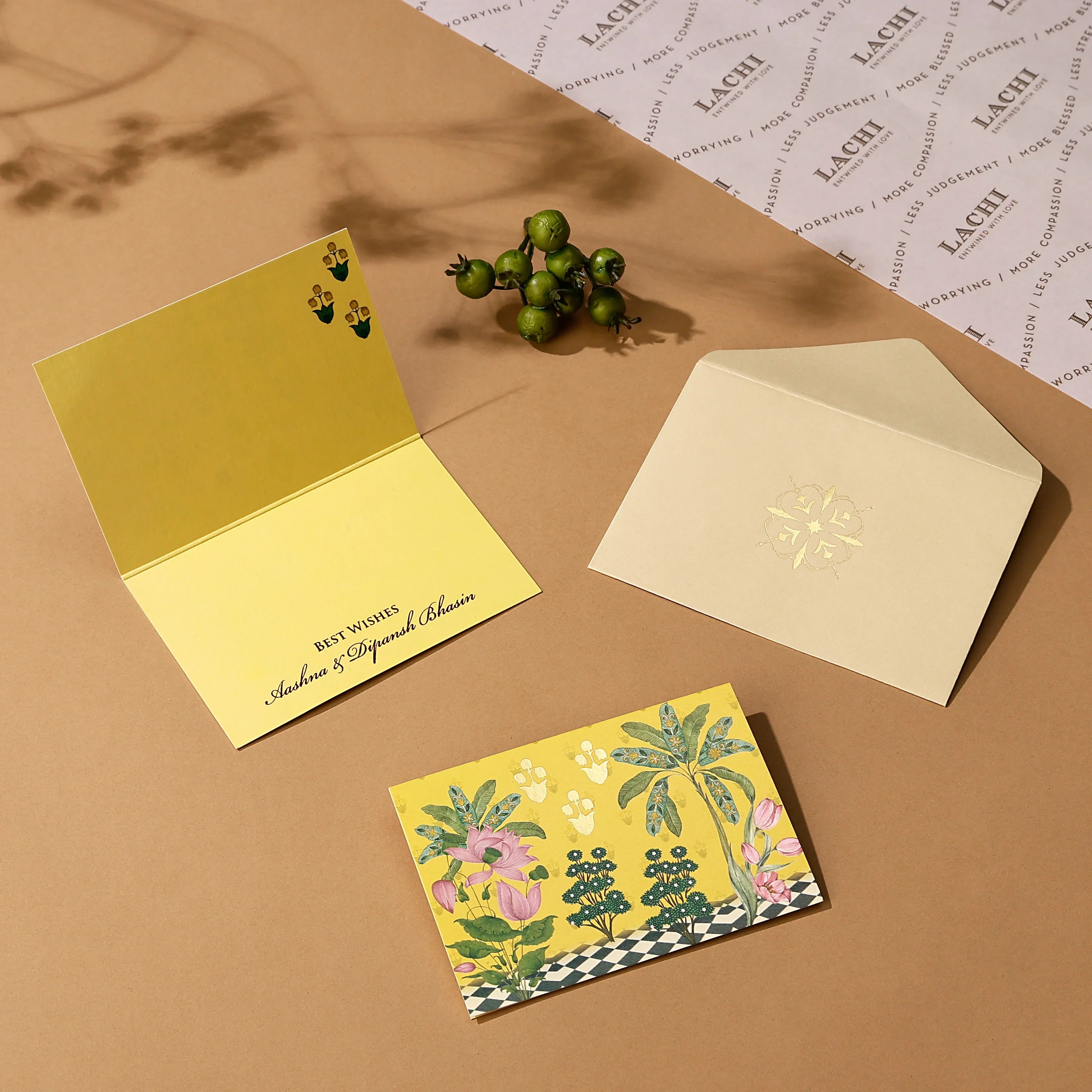 Ganesha Court - Fold Card (Yellow)