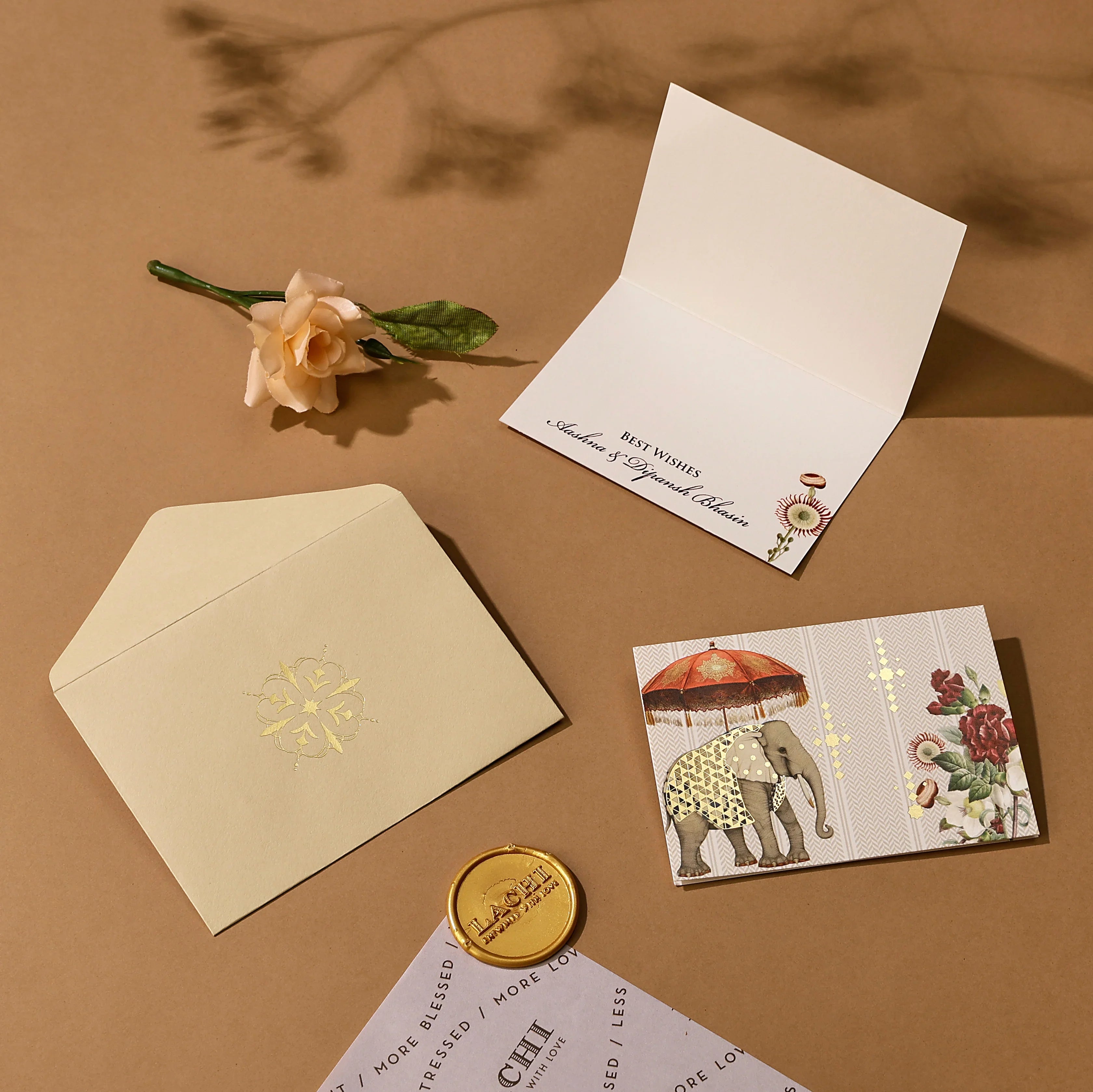 Gajraj Pavilion - Fold Card (Beige)