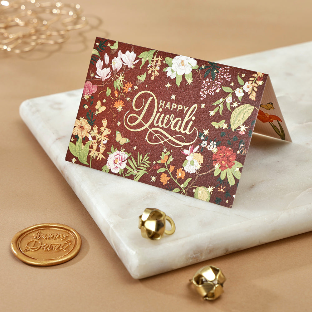 Happy Diwali Fold Card - Mulberry
