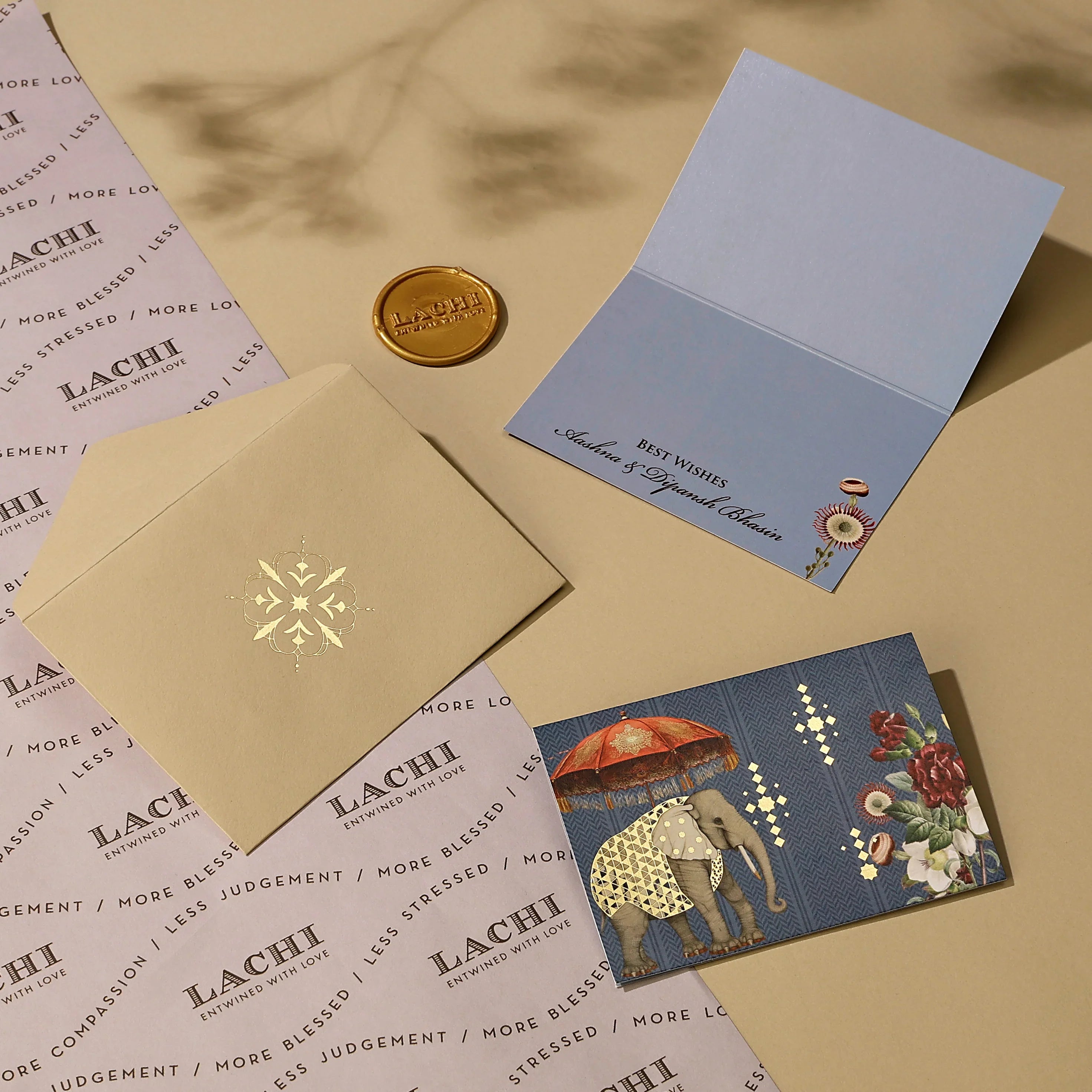Gajraj Pavilion - Fold Card (Blue)