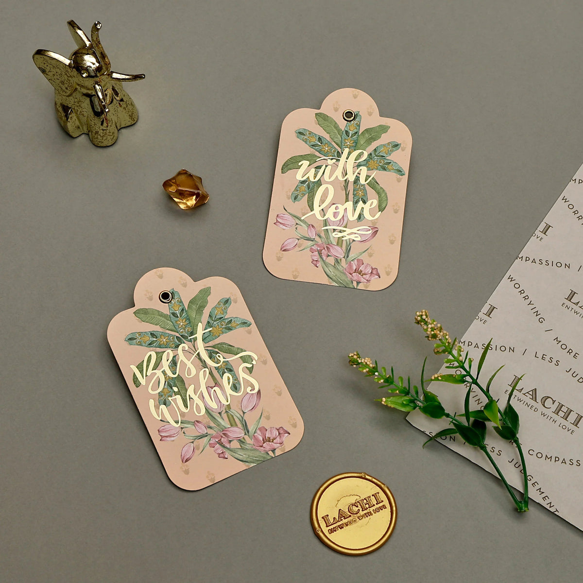 Ganesha Court - Gift Tag (Peach)