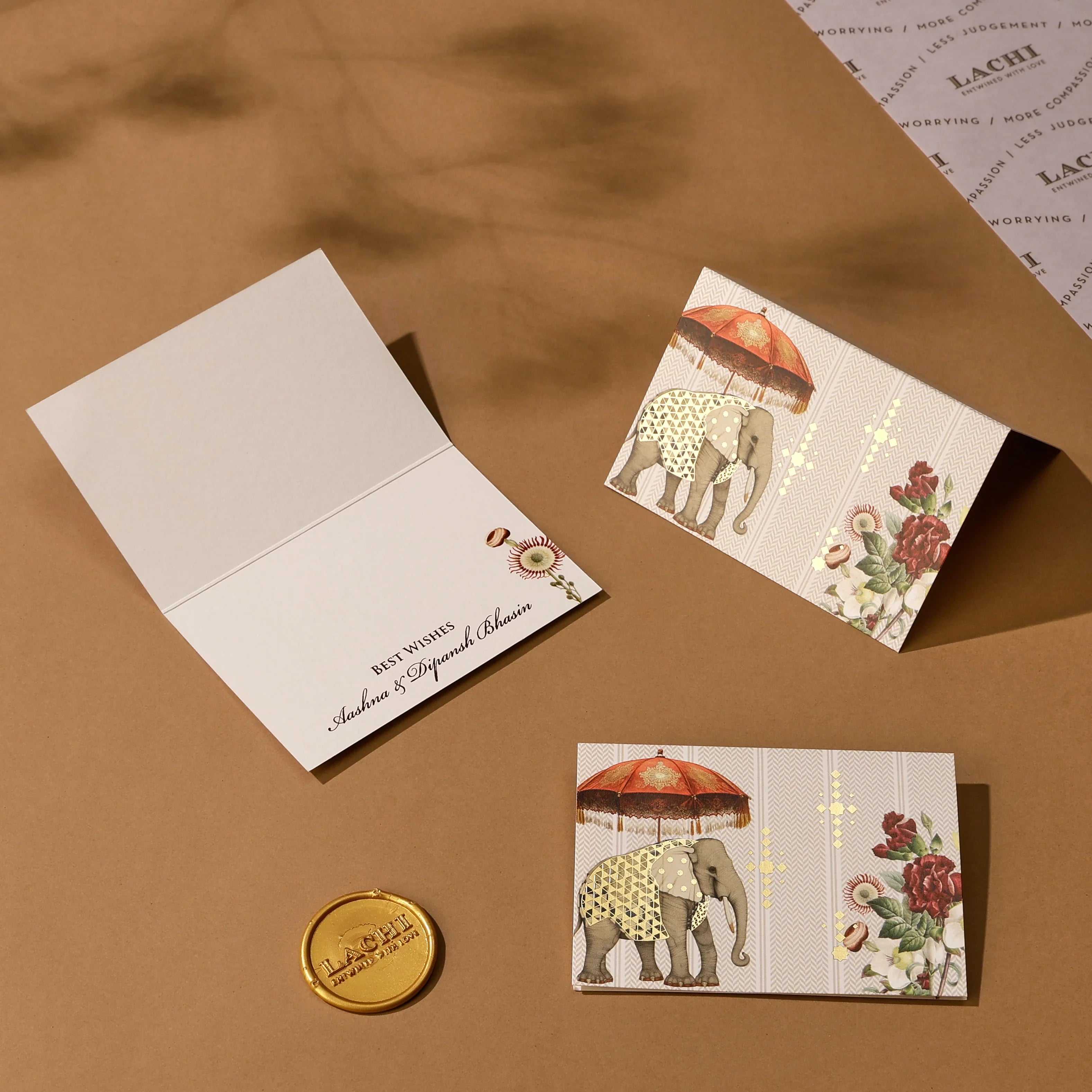 Gajraj Pavilion - Fold Card (Beige)