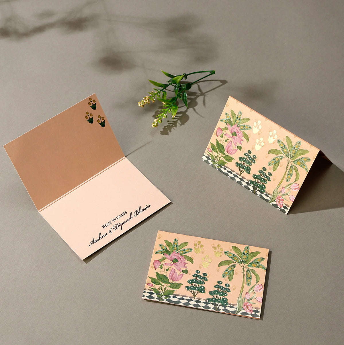 Ganesha Court - Fold Card (Peach)