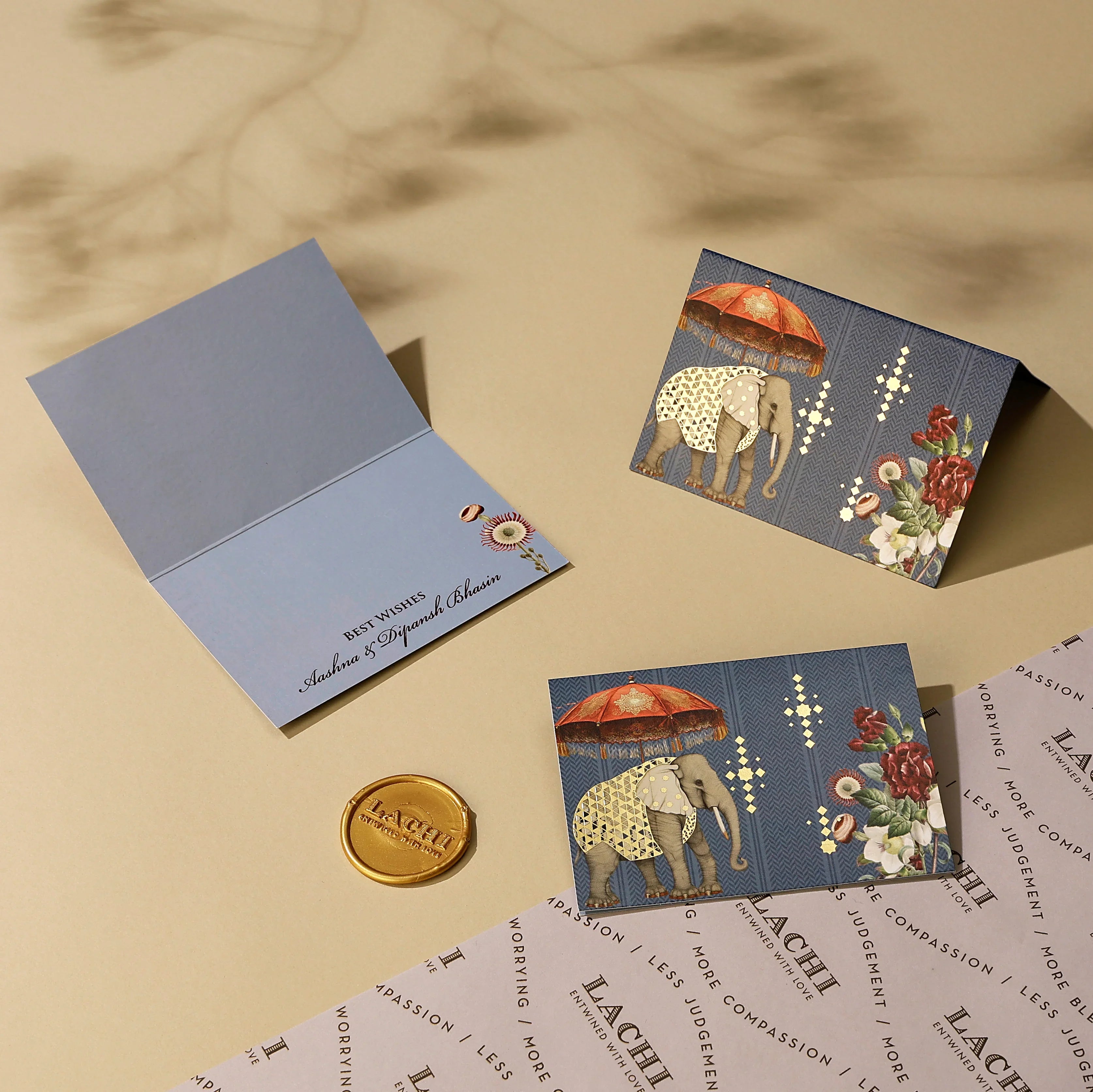 Gajraj Pavilion - Fold Card (Blue)