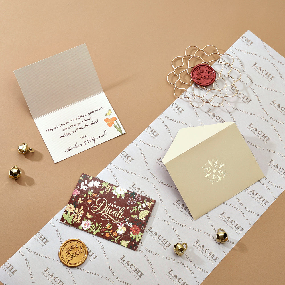 Happy Diwali Fold Card - Mulberry