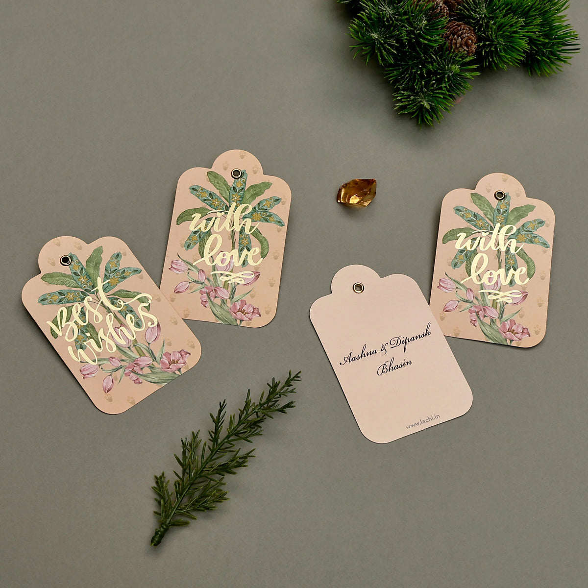 Ganesha Court - Gift Tag (Peach)
