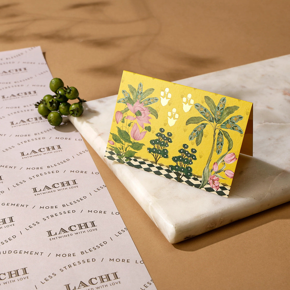 Ganesha Court - Fold Card (Yellow)