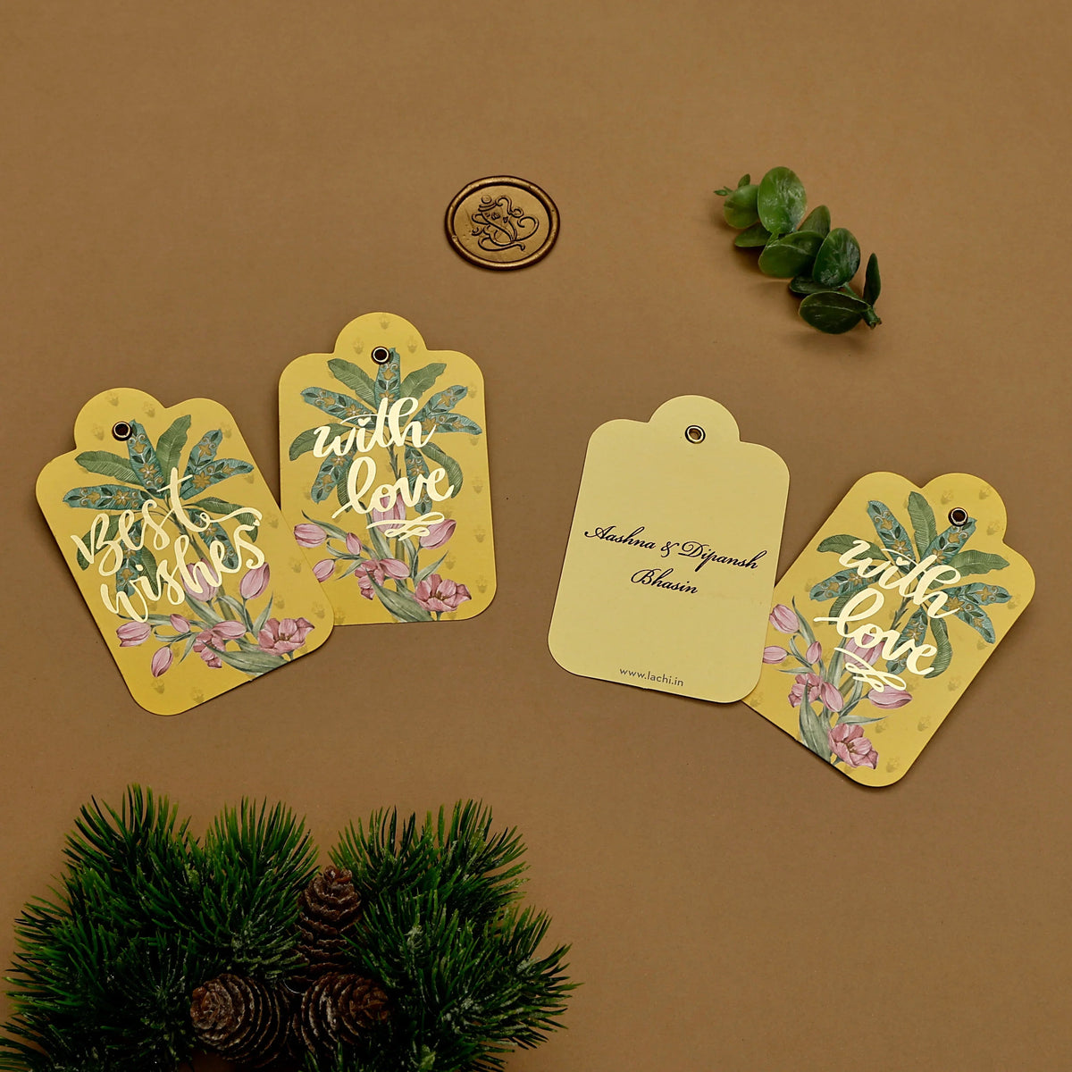 Ganesha Court- Gift Tag (Yellow)